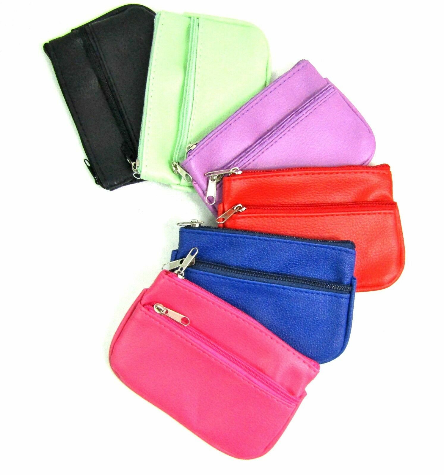 Image 2 - Leather Small Coin Card Key Ring Wallet Pouch Purse