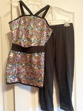 Curtain Call Colorful Sequin Jazz Costume Large Child