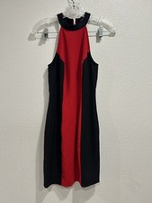 Women's G by Guess Dress Red Black Colorblock Size Small S Bodycon