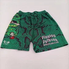 Go Earn It Shorts Boys Large Green Pinning Pythons Wrestling Club Graphic Print
