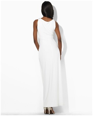 Lauren Ralph Lauren Winter White Karma Embellished Shoulder Jersey Dress Gown 8 | eBay Lauren Ralph Lauren Winter White Karma Embellished Shoulder Jersey Dress Gown 8 | eBay