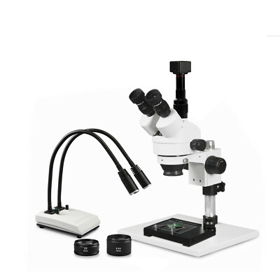 Vision Simul-Focal Trinocular Zoom Stereo Microscope, 5MP Camera, Mech Stage