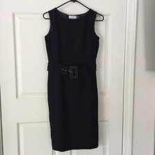 Calvin Klein Little Black Dress Belt Lined Size 2