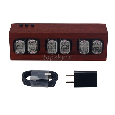 NiXie Clock Tube 6-Bit Digital LED Clock IN12 African Padauk for DIY Ornament