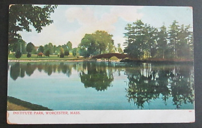 Institute Park Worcester MA Unposted UDB Postcard