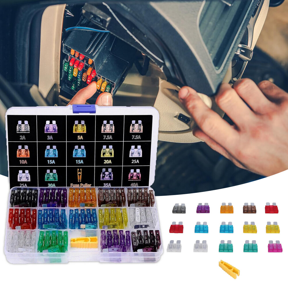 Car Fuse Kit – 100-Piece Standard Blade Fuse Assortment (2A To 35A)