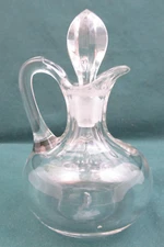 VTG HAND BLOWN - VINEGAR/OIL CRUET BOTTLE w/STOPPER (EGF)