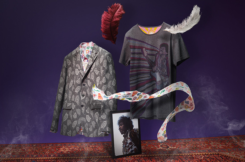 PRETTY GREEN X JIMI HENDRIX GRAPHIC JACKET BLAZER SIZE 40 BNWT