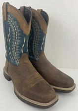 Durango Mens Rebel Square Toe Western Boots Teal/Brown DDB0093 Size 12M
