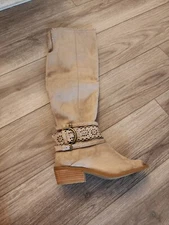 Not Rated "Beval" Taupe Over-The-Knee  Riding Boots 7.5 New