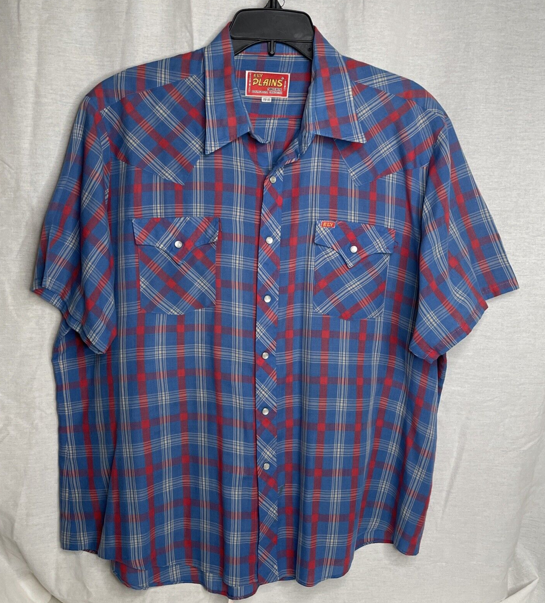 Chemise Plains Western Wear adulte XL rayée perle bouton