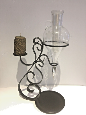 1960's Vintage Wine Aerator/Decant, Brandy Decanter, Etched Glass