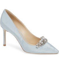 Jimmy Choo Romy Tiara 85 Blue Crystal Wedding Stiletto Heels Shoes Eu 35 Uk 2