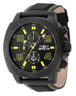 Invicta Ocean Voyage Chronograph Nylon Strap Black Dial Quartz