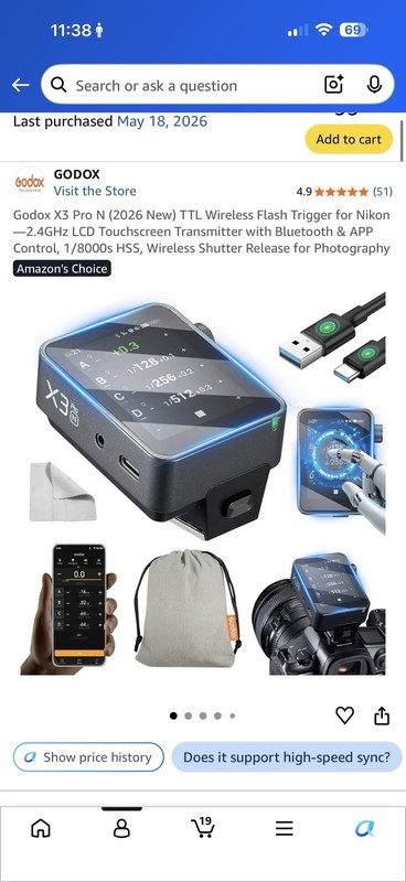 Godox X3 Pro N TTL 2.4GHz Wireless Flash Trigger for Nikon, Touchscreen