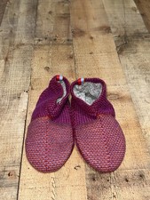 BOMBAS Purple Orange Knit Gripper Slippers Women Medium Non-Slip House Shoes