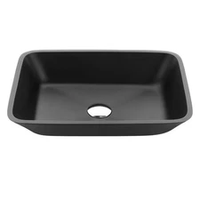Anzzi LS-AZ911 Innovio 18-1/8" Rectangular Glass Vessel Bathroom - Black