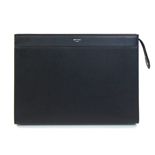 Jimmy Choo clutch bag black leather second bag logo men's bag JIMMY CHOO