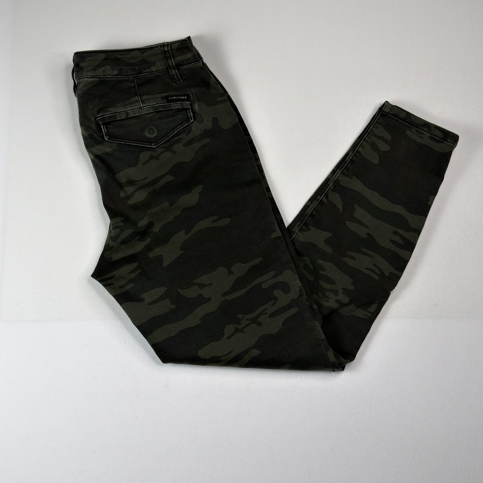 Sanctuary Standard Surplus Camo Pants Womens 28 Slim Stretch Zip Ankle