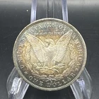 1885 O Morgan Silver Dollar Toner Reverse Rainbow Toning  AU