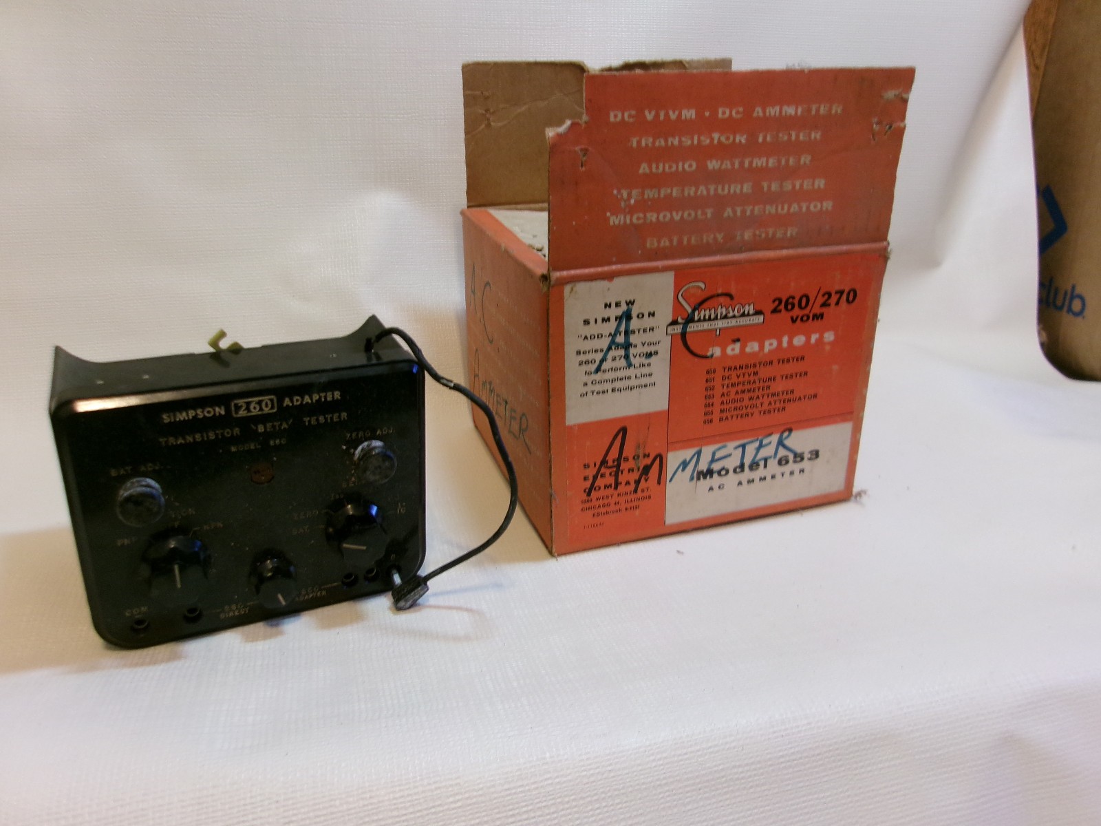 Simpson 260/270 Adapter AC Ammeter Model 653 Untested
