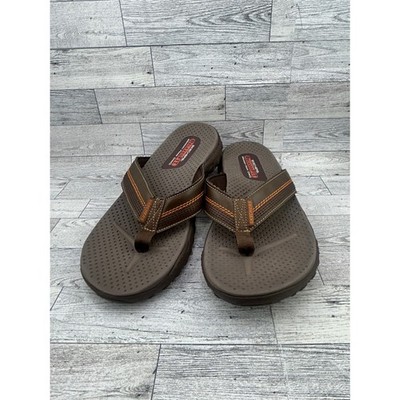 Skechers Men Relaxed Fit 360 Memory‎ Foam Flip Flops Brown 56219SA Size 10 Amazon.com | Skechers mens Relaxed Fit¿: Reggae - Cobano  main image 4