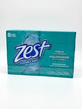 8 Pack Zest Refreshing Aqua Deodorant 3.2 oz. Clean Bath Bar Soap with Vitamin E