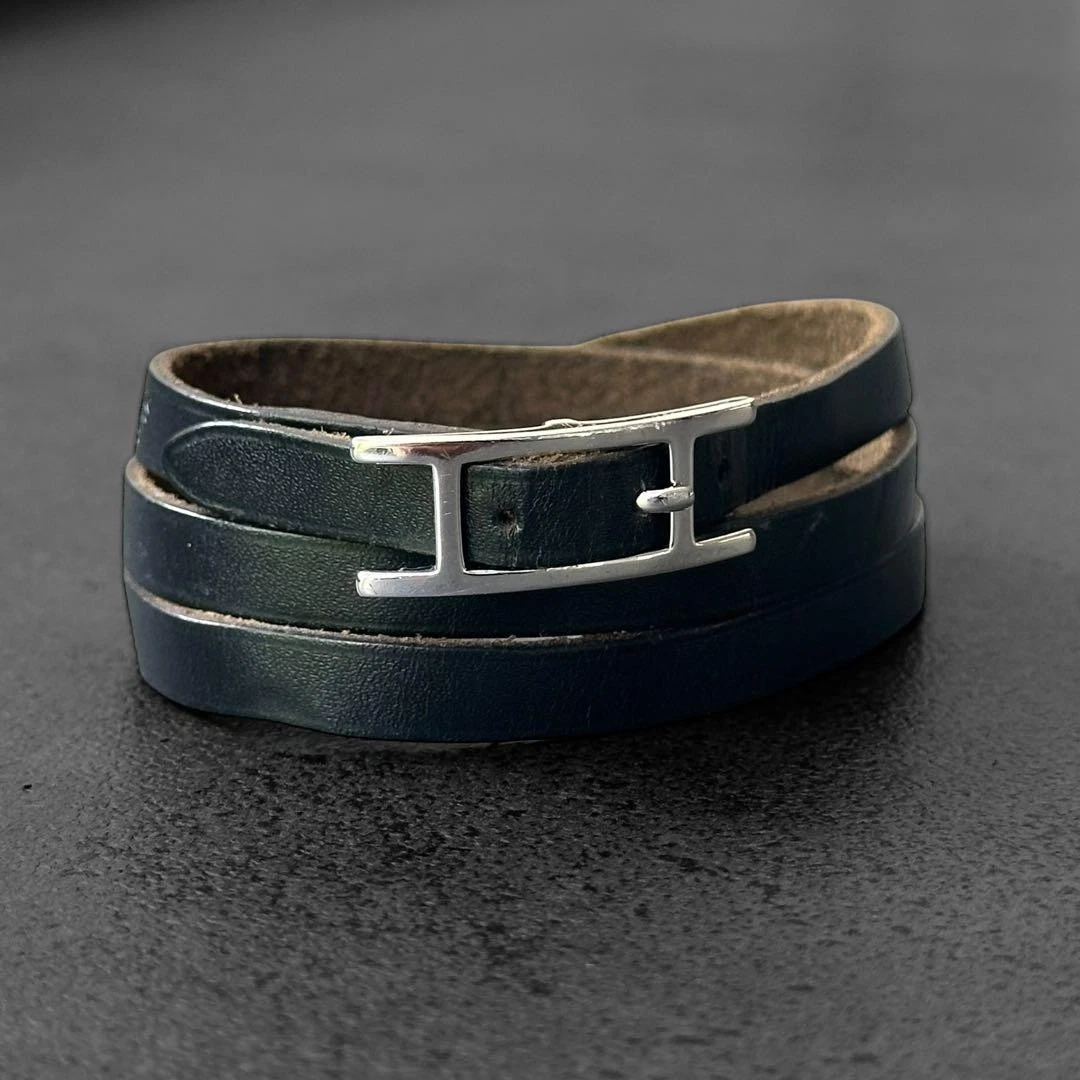 HERMÈS Hermes Api Bracciale Girocollo Nero Autentico Gioielli di Lusso