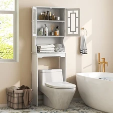 Over The Toilet Storage Cabinet, Freestanding Bathroom Rack Space Saver with ...