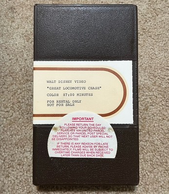 GREAT LOCOMOTIVE CHASE - 1956 Walt Disney Video VHS - Rental RARE Fess Parker EX