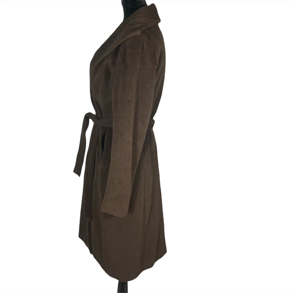 Calvin Klein пальто с длинным рукавом темно-коричневый длинный Angora шерстяная смесь женщина размер 2 - Изображение 2 из 4