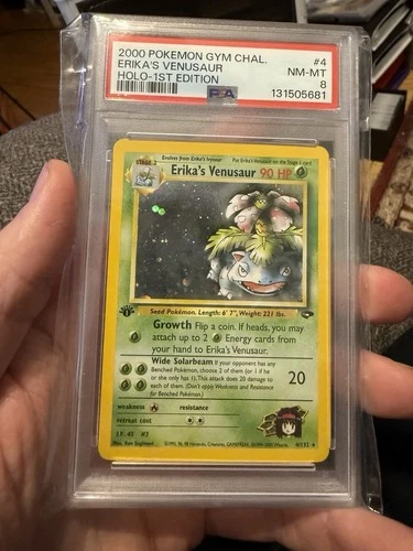 PSA 8 ERIKA'S VENUSAUR HOLO 1ST EDITION 2000 POKEMON GYM CHALLENGE #4