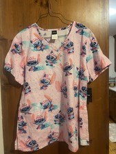 Disney Stitch Scrub Top Brand New With Tags Sizes M, L, 2X And 3x