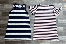Crewcuts J Crew 2 Girls Dresses Size 6 Striped 100 Cotton Knee Length