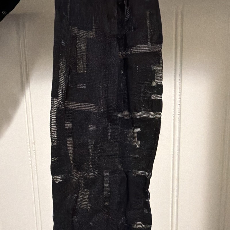 Fendi Black Sheer Geometric Logo Tights 15 Denier Nylon One Size Women
