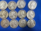 Washington Quarters Lot of 12 Circulated 25C US 90% Silver 1935 1964 #48