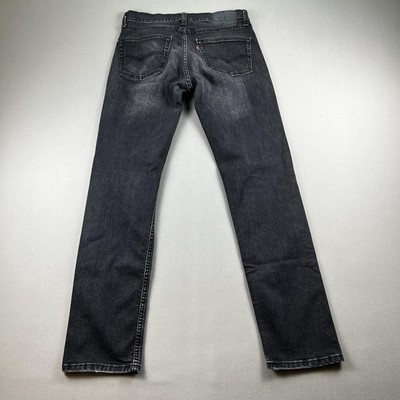 Levis 511 Jeans Mens 31x32 Black Denim Slim Fit Light Charcoal Wash Red Tab