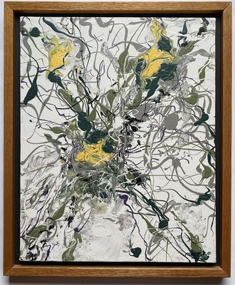 Vintage Abstract Expressionism Action Oil Painting Jackson Pollock Style Signed