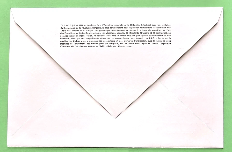 enveloppe 1er jour Déclaration des droits de l'homme 1989 très bon état - Photo 2/2