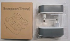2PCS European Travel Plug Adapter, Power Plug 3 USB, 1 USB C Port Most of Europe