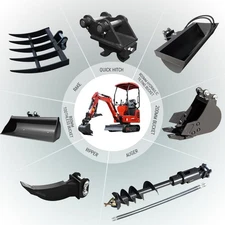HUAYEE Mini ExcavatorAttachment Mini Excavator Accessories Set 7 Auxiliary Tools