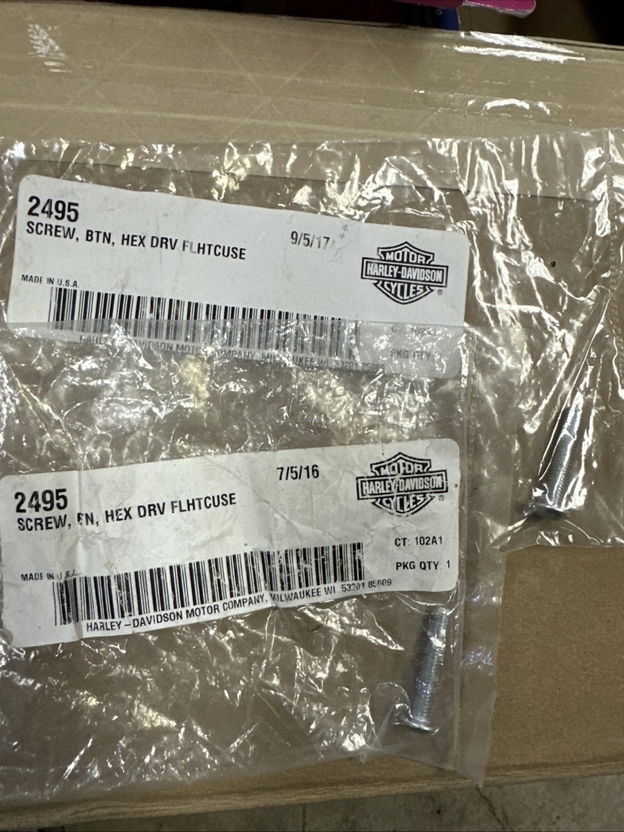のん　2個 2-NOS OEM Harley Davidson Hex Drive Button Head Screws P/N 2495
