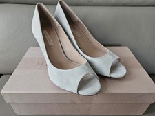 [NEU] Pura Lopez  Peeptoe Pumps Leicht  Grau Wildleder Gr.37