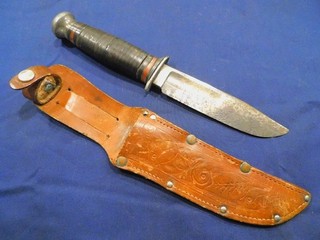 1930s WWII US Kinfolks fodero coltello Bowie sopravvivenza caccia pilota