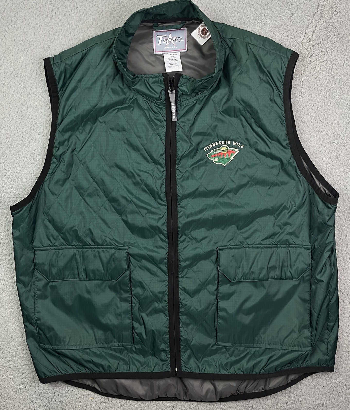 Vintage Minnesota Wild NHL Hockey Windbreaker Lightweight Zip Up Vest Size XL