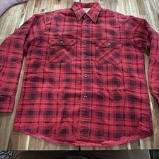 Vintage Fieldmaster Sears Buffalo Plaid Flannel Jacket Nylon Lined L
