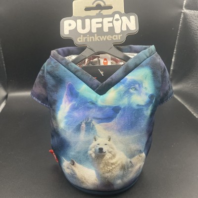 Puffin Drinkwear Beverage Tee Shirt Mystic Wolves 12 oz Can Insulated Holder