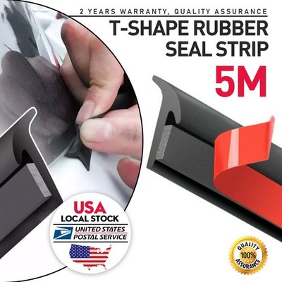 5M T-shape Universal Dustproof Pickup Truck Tailgate Rubber Seal Strip Tape