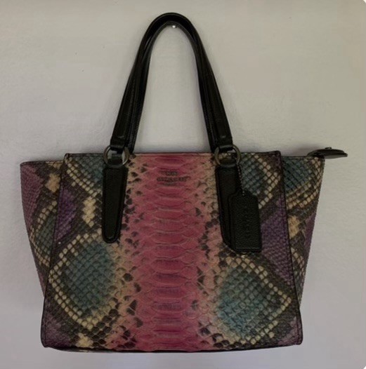 COACH PYTHON EXOTIC LEATHER MINI TOTE•HOT PINK PU… - image 1