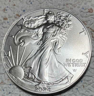 #ad 2024 1 oz US Silver Eagle Coin BU FAST SHIPPING New $21.59
